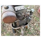 VINTAGE RED WAGON WITH 3 VINTAGE GAS MOTORS..............................BY