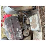 VINTAGE RED WAGON WITH 3 VINTAGE GAS MOTORS..............................BY