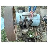 ANTIQUE PISTON PUMP/ WATER TANK.......................BY