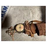 U.S. Air Force bailout breathing oxygen bottle, ammo belt with British 303 clips -- SSH