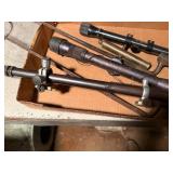Antique Junertl scope with mounts, 2 bayonets, 2 scopes -- SSH