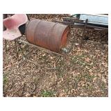 Swing set frame, barrel & stand, chair -- BY