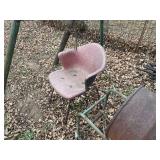 Swing set frame, barrel & stand, chair -- BY