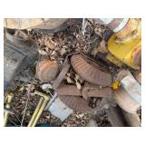 Water transfer pump, hog oiler & old engine -- BY