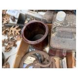 Well pulley, crock, can of fuel and misc. -- BY