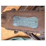 Metal milk basket, 2 flat irons - 1 stand, metal forming tool -- BY