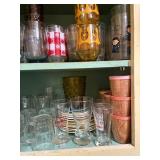 MISC CABINET OF  DISHES, GLASSES, SAUCERS.............KTCN