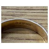 STERLING RING 4.65 GRAMS, 18KT FILLED RING (7.72 GRAMS)& 1OKT GOLD FILLED RING (2.35 GRAMS)