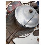 Aluminum pan and 2 coal buckets -- BY