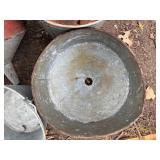 2 galvanized buckets, 2 galvanized funnels -- BY