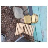 4 folding chairs, stool, deck chair -- BY