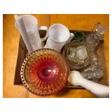VINEGAR CRUETS/ MISC GLASSWARE...................................DR