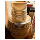 STACK OF VINTAGE MISC, PLATES, SAUCERS, BOWLS......................DR