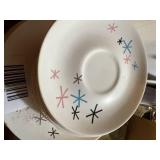 STACK OF VINTAGE MISC, PLATES, SAUCERS, BOWLS......................DR