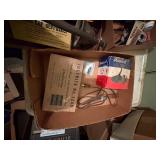 3 boxes of shop and misc. tools (amp. probe voltage meter, heat gun & more) -- BP
