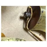 TWO (2) POWDER HORNS (ORE HAS PERCUSSION CASE) BOTH ARE CARVED