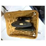 BASKET WITH ONE (1)  HOLSTER & TWO (2) PISTOL CASES