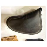 BASKET WITH ONE (1)  HOLSTER & TWO (2) PISTOL CASES