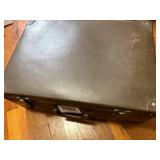 RENDEZVOUS COSTUME ITEMS, VINTAGE SUITCASE AND CONTENTS LEATHER PANTS, SHIRT, BAGS AND BELTS, LOTS OF MISCMISC.........KCHN