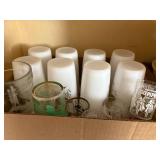 BOX OF MISC VINTAGE GLASSES/ ........................KTCH