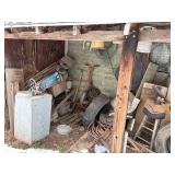Contents of lean-to shed -- BY