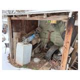 Contents of lean-to shed -- BY