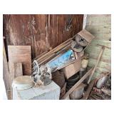 Contents of lean-to shed -- BY