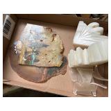 Marble book end and Indian painting -- BP