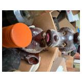 Poodle decanter & misc. bottles -- BP