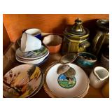 Flat of miniature paired plates, glassware -- DR