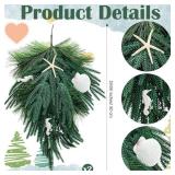 Suncalla 2 Pcs Beach Coastal Christmas Decor Teardrop Swag 19.69