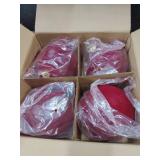 KI Store Large Velvet Christmas Balls 6-Inch Red Christmas Decorative Hanging Ornaments for Xmas Tree 4pcs