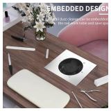 Powerful 80W Nail Dust Collector Built in Table Desk Nail Vacuum Cleaner Professional Table Embedded Dust Extractor Vacuum Built in Desktop Nail Dust Collector Quiet Nail Fan Acrylic Nail Tools