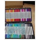 SAVZJSD 40 Colors Alcohol Markers, Premium Dual Tip Markers Set with Metal Box for Artists, Adults in Coloring & Painting (Brush & Fine