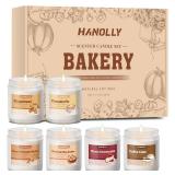 Bakery Candles Set, 6 Pack Fall Winter Candles for Home Scented, Candle Gift Set,Soy Wax Long Lasting Jar Candle of Pumpkin Pie, Coffee Cake,Gingerbread,Chocolate Cookie,Cherry Cheesecake Aromatherapy
