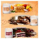 Bakery Candles Set, 6 Pack Fall Winter Candles for Home Scented, Candle Gift Set,Soy Wax Long Lasting Jar Candle of Pumpkin Pie, Coffee Cake,Gingerbread,Chocolate Cookie,Cherry Cheesecake Aromatherapy