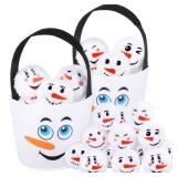 Aneco 26 Pieces Snow Toy Set - 2.8 Inch Plush Snowmen Balls With 2 Snowman Bags for First Snow Fight - Fun Realistic Smile Face Toys for Christmas Winter Indoor Outdoor Party Game