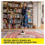 KÃ¤rcher KB 5 Electric Floor Sweeper Broom, for Carpets, Hardwood Floors and Tiles, Lightweight and Cordless, Ideal for Fur, Hair, Dirt & Dust - White