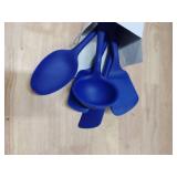 GIR: Get It Right - 5 Piece Essentials All Purpose Set - Ladle, Spatula, Flip, Spoon & Spoonula, Non-stick, Heat Resistant, Dishwasher Safe, Kitchen Utensils, Baking Supplies - Royal Blue