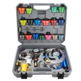 VTG VOGTEN 30PCS Coolant Pressure Tester & Vacuum Refill Kit,Radiator Pump Pressure Tester Kit for Automotive Cooling System Water Tank Leakage Detection