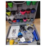 VTG VOGTEN 30PCS Coolant Pressure Tester & Vacuum Refill Kit,Radiator Pump Pressure Tester Kit for Automotive Cooling System Water Tank Leakage Detection