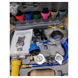VTG VOGTEN 30PCS Coolant Pressure Tester & Vacuum Refill Kit,Radiator Pump Pressure Tester Kit for Automotive Cooling System Water Tank Leakage Detection
