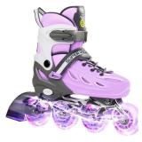 SUPER YOUNGSTER Adjustable Inline Skates for Boys Girls Ages 4-12 with Light Up Wheels, Roller Skates Blades for Youth Kids Indoor & Outdoor Beginners