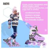 SUPER YOUNGSTER Adjustable Inline Skates for Boys Girls Ages 4-12 with Light Up Wheels, Roller Skates Blades for Youth Kids Indoor & Outdoor Beginners