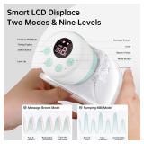 TSRETE Double Wearable Breast Pump, Electric Hands-Free Breast Pumps with 2 Modes, 9 Levels, LCD Display, Memory Function Rechargeable with Massage and Pumping Mode 24mm Flange-Green