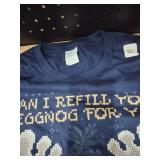 Christmas vacation eggnog shirt blue size L