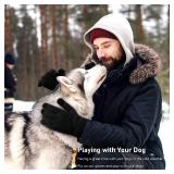 Vgogfly Winter Knit Gloves Warm Full Fingers Men Women with Upgraded Touch Screen - Anti-Slip Glove Fleece Lined, Dark Grey, Medium