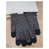 Vgogfly Winter Knit Gloves Warm Full Fingers Men Women with Upgraded Touch Screen - Anti-Slip Glove Fleece Lined, Dark Grey, Medium