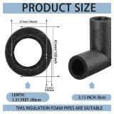 8 Pack Elbow Pipe Insulation Foam Tube Outdoor Wrap Black Pipe Covers Elbow Insulation Tubing Water Foam Covers for Outdoor Winter Irrigation, Sprinkler (1 Inch)