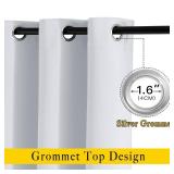 NICETOWN Patio Blackout Curtain Panels - Thermal Insulated Grommet Blackout Drapes Light Blinds Room Darkening Window Treatments for Villa/Cottage (2 Panels, W80 x L95, Greyish White)